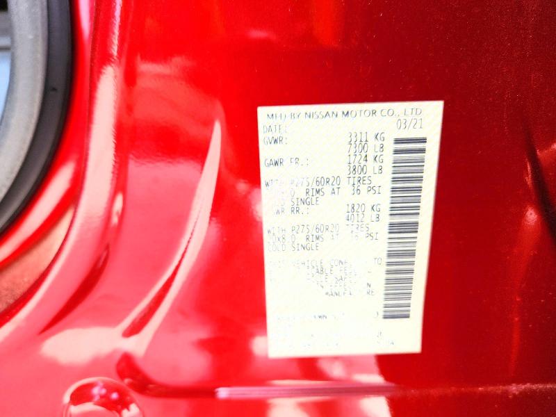 2021 Nissan Titan მანქანა იყიდება აუქციონზე, vin: 1N6AA1EDXMN521560, აუქციონის ნომერი: 48135166