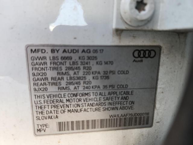 Aukcja sprzedaży 2018 Audi Q7, vin: WA1LAAF79JD000118, numer aukcji: 47237026