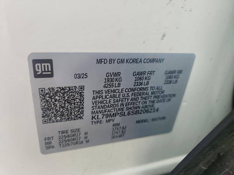 Продаж на аукціоні авто 2025 Chevrolet Trailblazer, vin: KL79MPSL6SB206214, номер лоту: 51085616