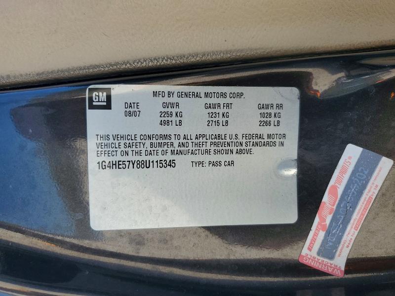 Продаж на аукціоні авто 2008 Buick Lucerne, vin: 1G4HE57Y88U115345, номер лоту: 46912496