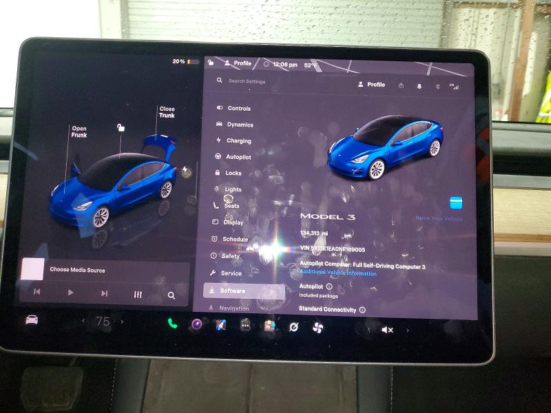 2022 Tesla Model 3 მანქანა იყიდება აუქციონზე, vin: 5YJ3E1EA0NF189005, აუქციონის ნომერი: 47600066