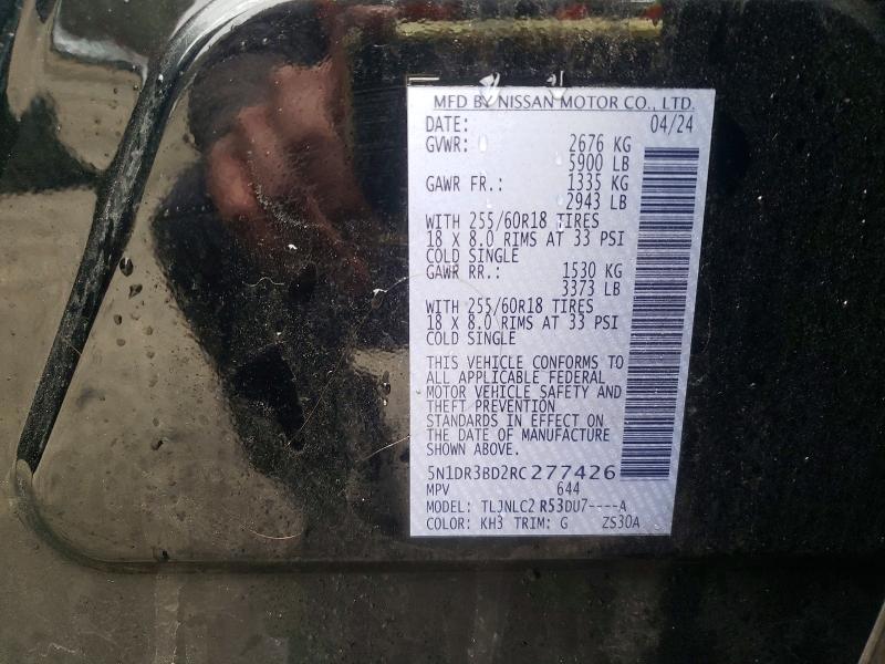 Продажа на аукционе авто 2024 Nissan Pathfinder, vin: 5N1DR3BD2RC277426, номер лота: 41954276