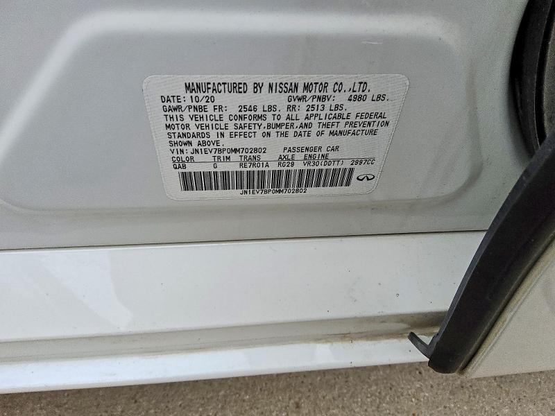 Aukcja sprzedaży 2021 Infiniti Q50, vin: JN1EV7BP0MM702802, numer aukcji: 79126005