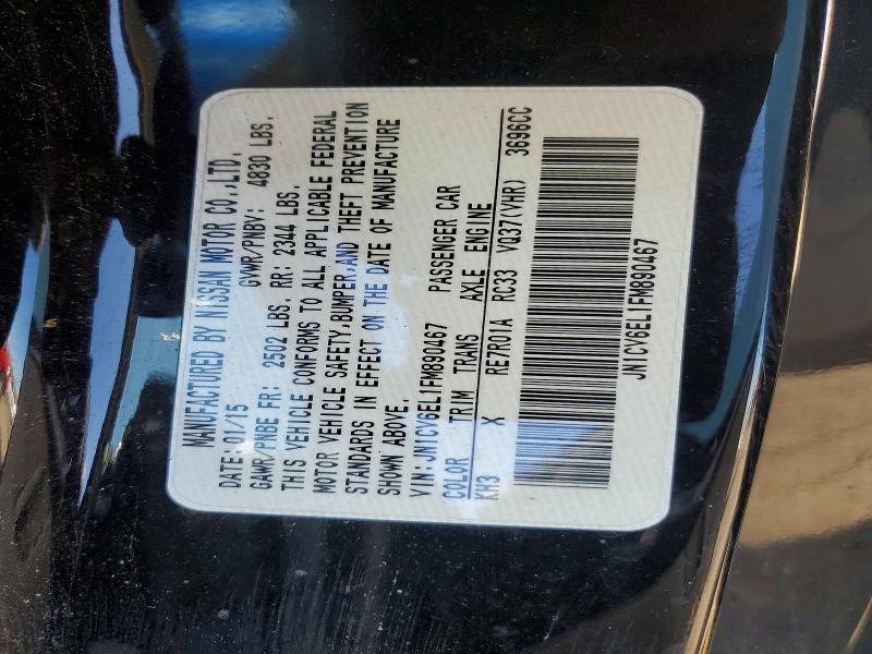 47287086 :رقم المزاد ، JN1CV6EL1FM890467 vin ، 2015 Infiniti Q60 Coupe مزاد بيع