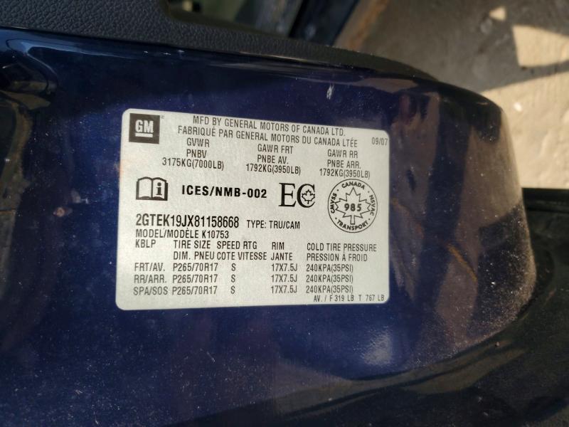 Aukcja sprzedaży 2008 Gmc Sierra, vin: 2GTEK19JX81158668, numer aukcji: 46308296