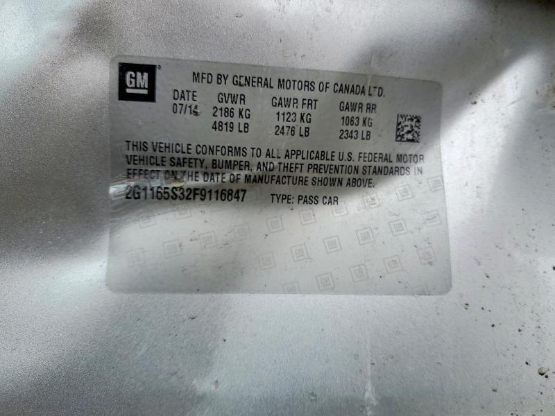 Aukcja sprzedaży 2015 Chevrolet Impala, vin: 2G1165S32F9116847, numer aukcji: 78977865