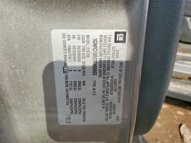 Продаж на аукціоні авто 2007 Chevrolet Tahoe, vin: 1GNFC13017R409883, номер лоту: 46546766