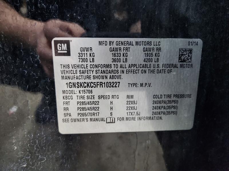 Aukcja sprzedaży 2015 Chevrolet Tahoe, vin: 1GNSKCKC5FR103227, numer aukcji: 79201625