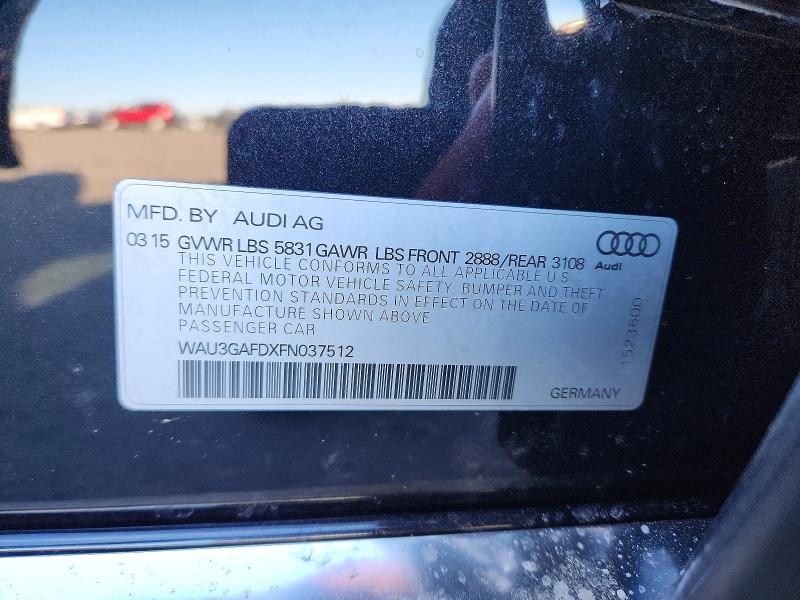 2015 Audi A8 მანქანა იყიდება აუქციონზე, vin: WAU3GAFDXFN037512, აუქციონის ნომერი: 45820466