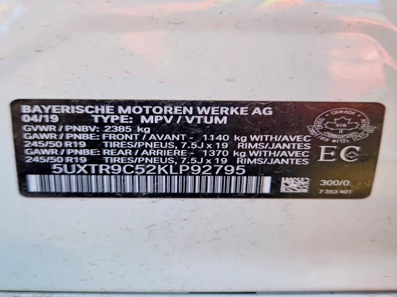 Aukcja sprzedaży 2019 Bmw X3, vin: 5UXTR9C52KLP92795, numer aukcji: 78222765