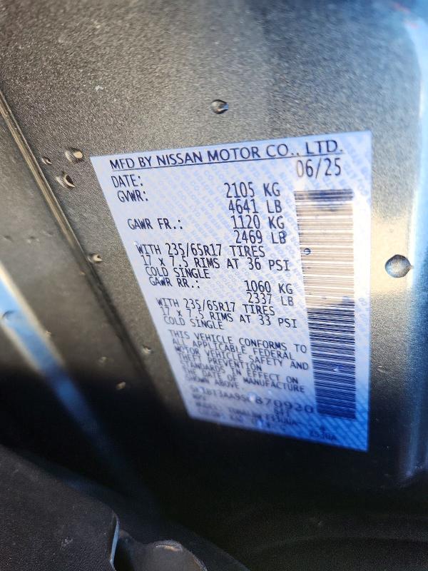 2025 Nissan Rogue მანქანა იყიდება აუქციონზე, vin: 5N1BT3AA9SC870920, აუქციონის ნომერი: 46437996