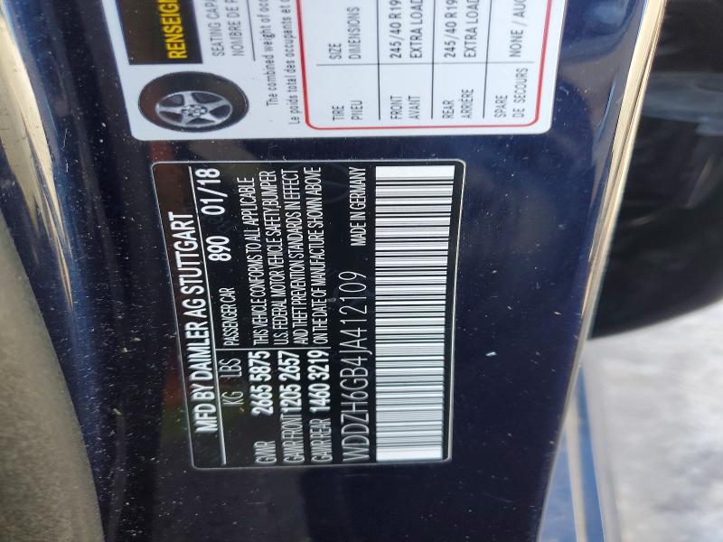 45513826 :رقم المزاد ، WDDZH6GB4JA412109 vin ، 2018 Mercedes-benz E مزاد بيع