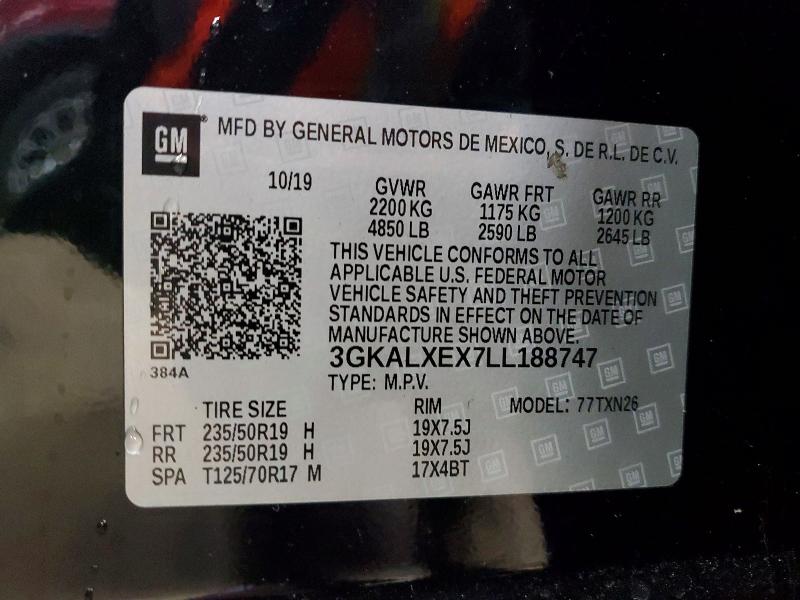 Auction sale of the 2020 Gmc Terrain, vin: 3GKALXEX7LL188747, lot number: 45731726
