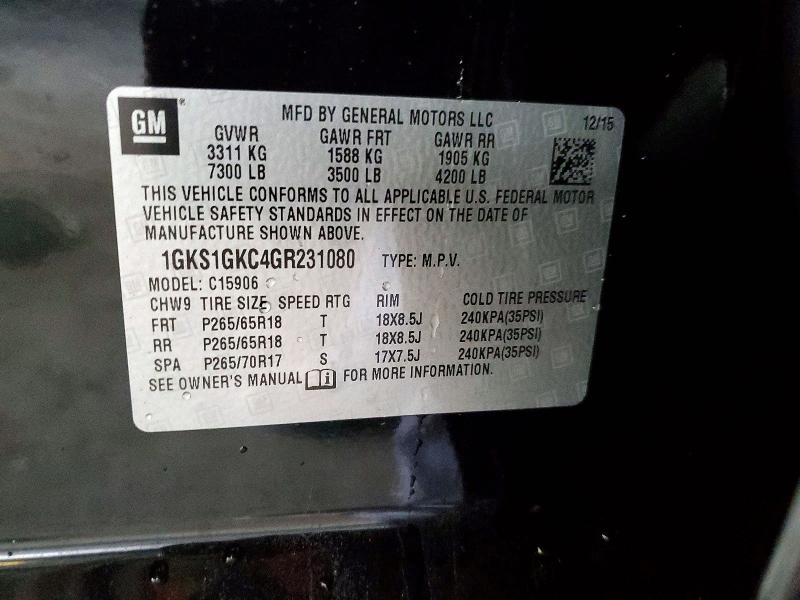 Aukcja sprzedaży 2016 Gmc Yukon Xl, vin: 1GKS1GKC4GR231080, numer aukcji: 48446746