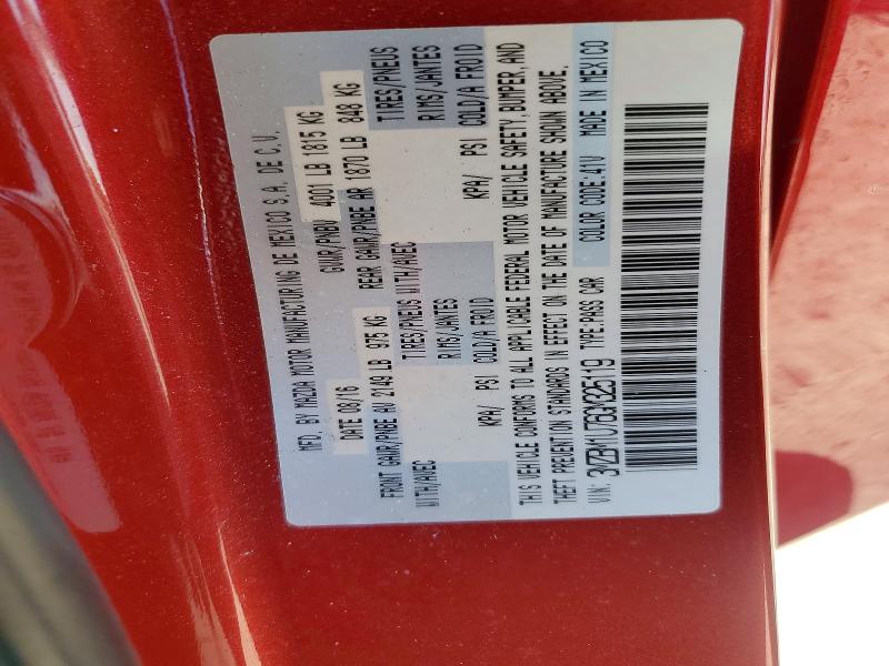 42056806 :رقم المزاد ، 3MZBM1U76GM325119 vin ، 2016 Mazda 3 مزاد بيع
