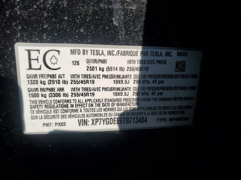 Продажа на аукционе авто 2026 Tesla Model Y, vin: XP7YGDEE6TB713404, номер лота: 79494965