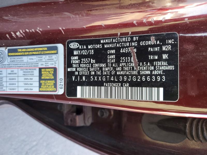 45839986 :رقم المزاد ، 5XXGT4L39JG266393 vin ، 2018 Kia Optima مزاد بيع