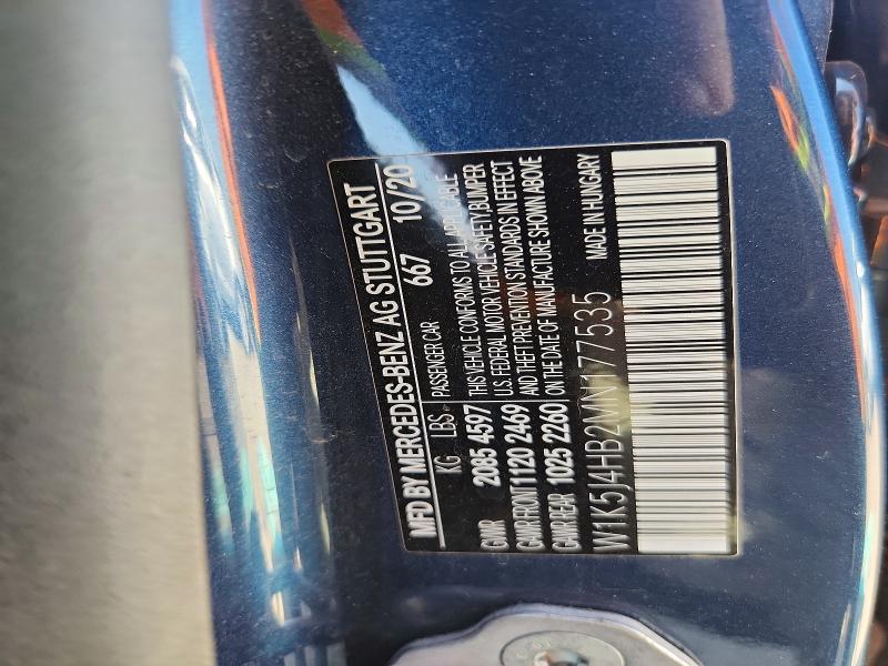 45547316 :رقم المزاد ، W1K5J4HB2MN177535 vin ، 2021 Mercedes-benz Cla مزاد بيع