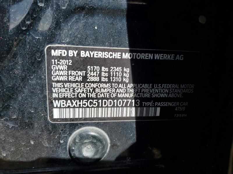 46964236 :رقم المزاد ، WBAXH5C51DD107713 vin ، 2013 Bmw 528 مزاد بيع