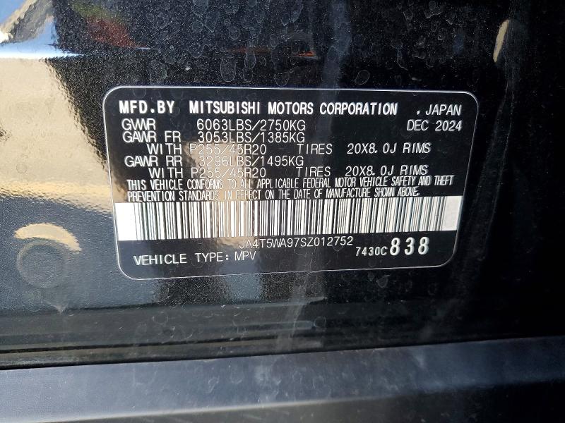 Auction sale of the 2025 Mitsubishi Outlander, vin: JA4T5WA97SZ012752, lot number: 47544896