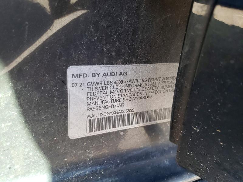 Продаж на аукціоні авто 2022 Audi S3, vin: WAUH3DGYXNA005539, номер лоту: 46344506