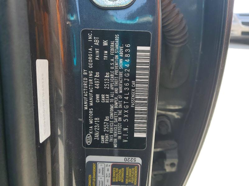 47122596 :رقم المزاد ، 5XXGT4L36JG244836 vin ، 2018 Kia Optima مزاد بيع