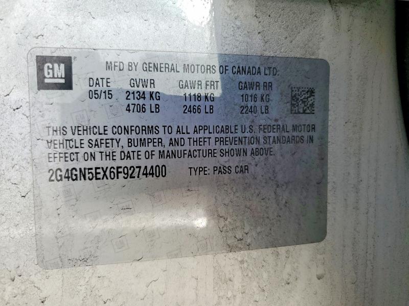 Продаж на аукціоні авто 2015 Buick Regal, vin: 2G4GN5EX6F9274400, номер лоту: 79911295