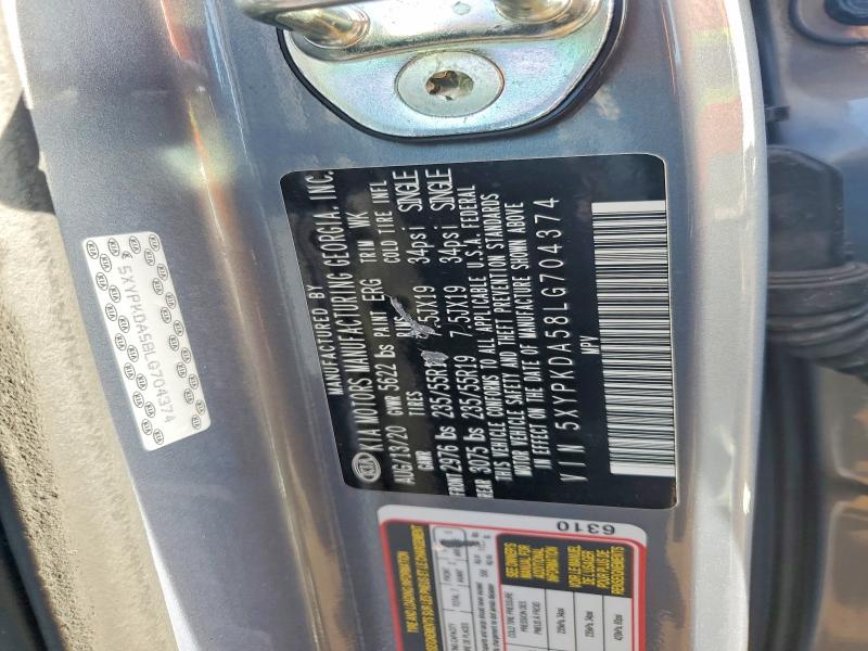 Aukcja sprzedaży 2020 Kia Sorento, vin: 5XYPKDA58LG704374, numer aukcji: 46704216