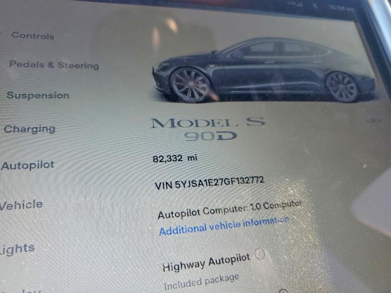 Продажа на аукционе авто 2016 Tesla Model S, vin: 5YJSA1E27GF132772, номер лота: 79614305