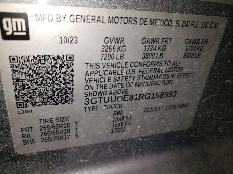 79041325 :رقم المزاد ، 3GTUUDE81RG158593 vin ، 2024 Gmc Sierra 1500 مزاد بيع