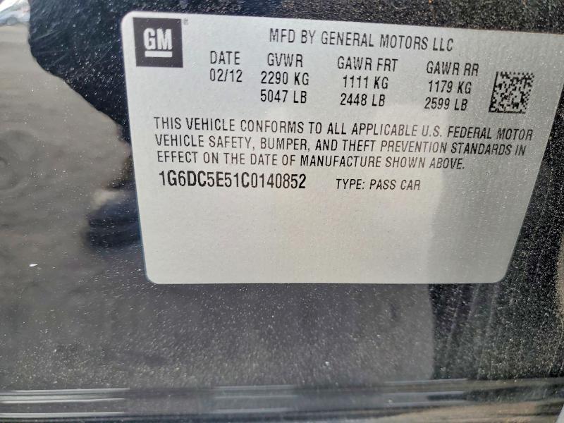 Продаж на аукціоні авто 2012 Cadillac Cts, vin: 1G6DC5E51C0140852, номер лоту: 47280956