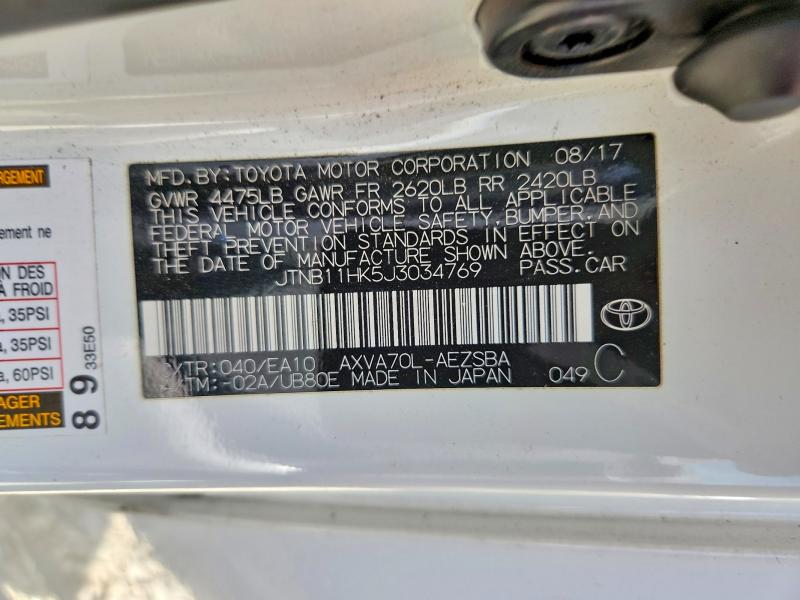 47415946 :رقم المزاد ، JTNB11HK5J3034769 vin ، 2018 Toyota Camry مزاد بيع
