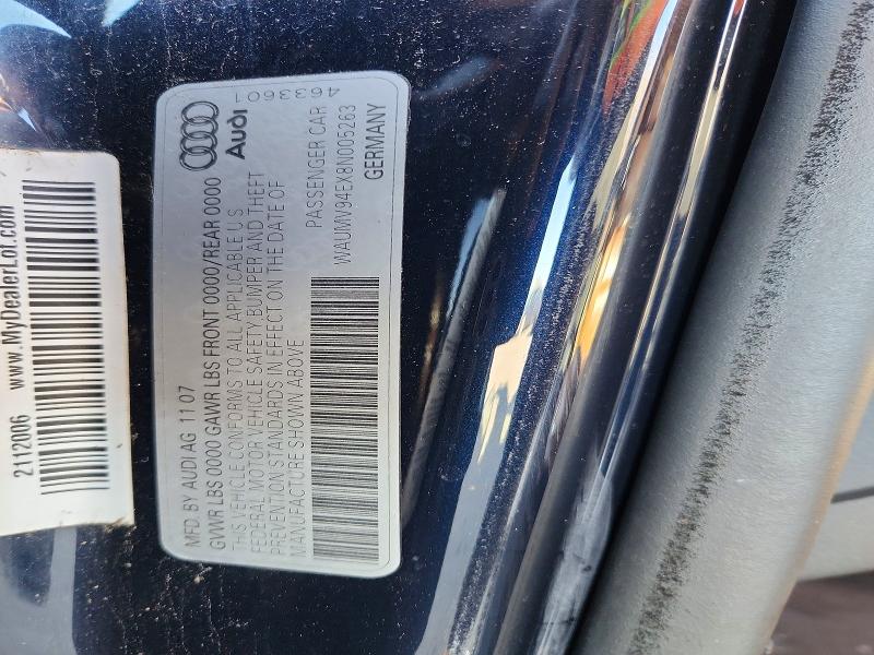 Aukcja sprzedaży 2008 Audi A8, vin: WAUMV94EX8N005263, numer aukcji: 47242166