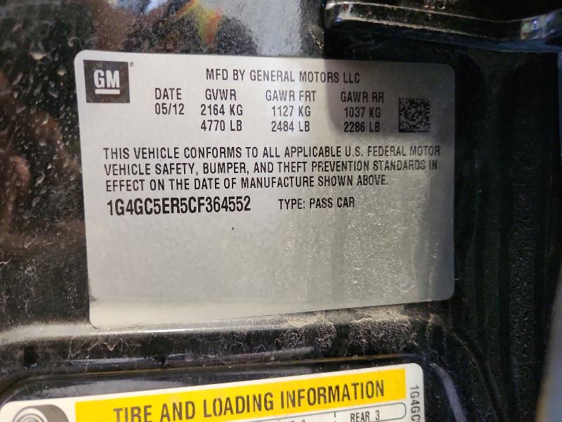 Продажа на аукционе авто 2012 Buick Lacrosse, vin: 1G4GC5ER5CF364552, номер лота: 46985586
