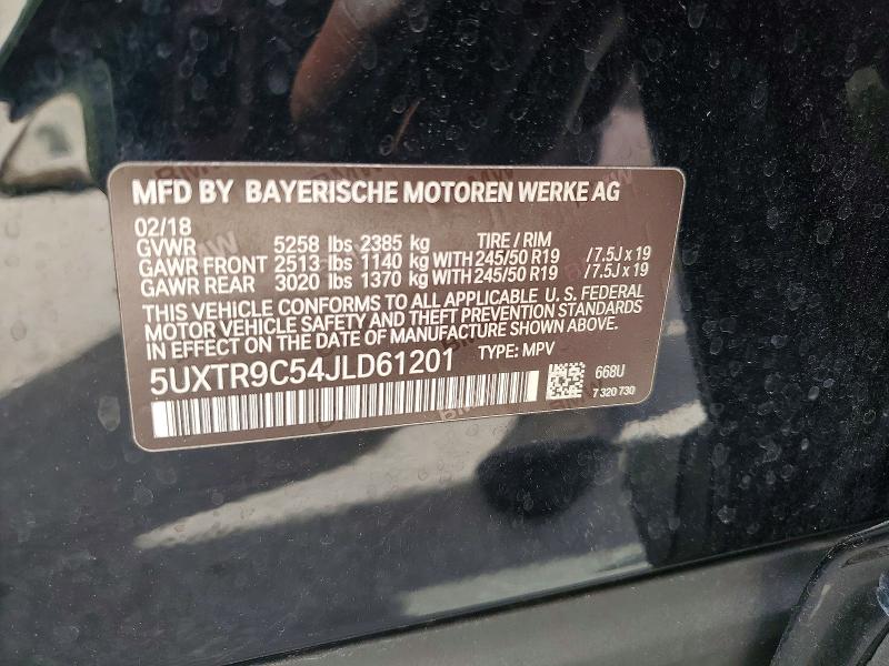 Продаж на аукціоні авто 2018 Bmw X3, vin: 5UXTR9C54JLD61201, номер лоту: 46111366