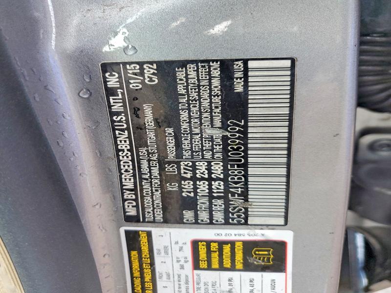 Aukcja sprzedaży 2015 Mercedes-benz C, vin: 55SWF4KB8FU039992, numer aukcji: 79119385