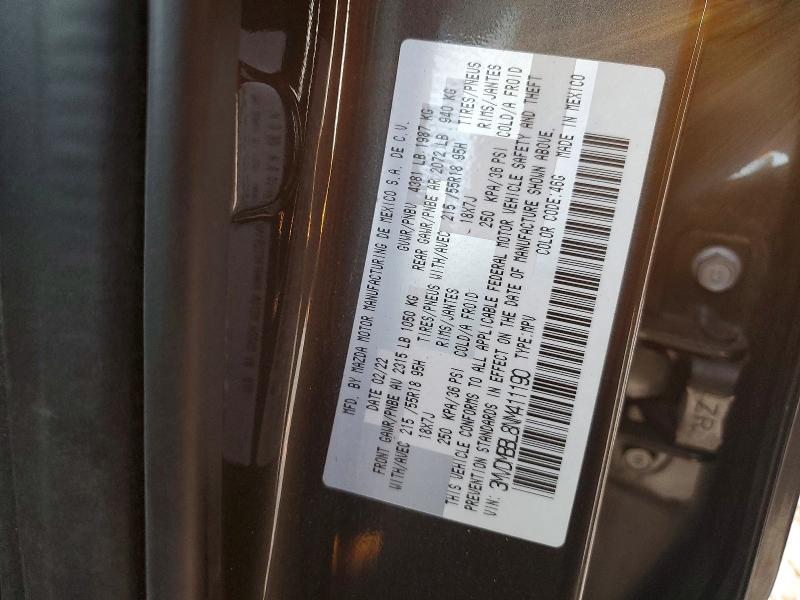 45984806 :رقم المزاد ، 3MVDMBBL8NM411190 vin ، 2022 Mazda Cx-30 مزاد بيع
