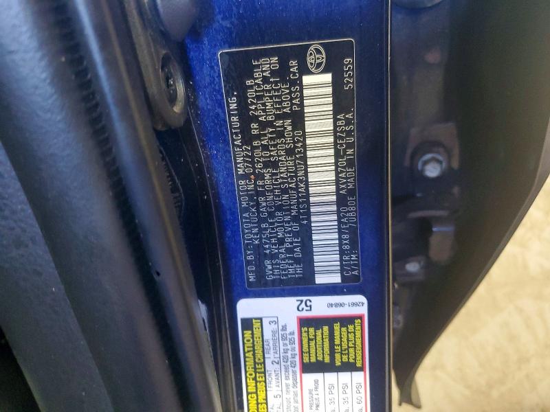 Aukcja sprzedaży 2022 Toyota Camry, vin: 4T1S11AK3NU713420, numer aukcji: 45620666