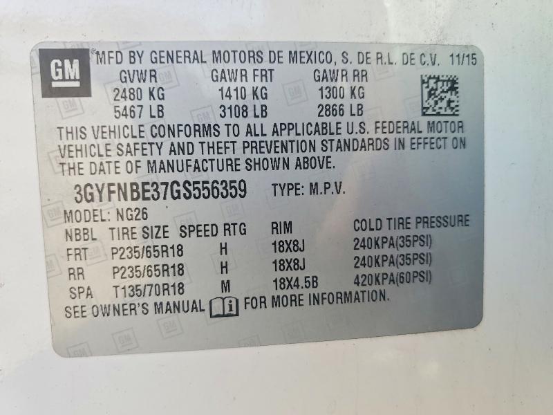 Продаж на аукціоні авто 2016 Cadillac Srx, vin: 3GYFNBE37GS556359, номер лоту: 47412166