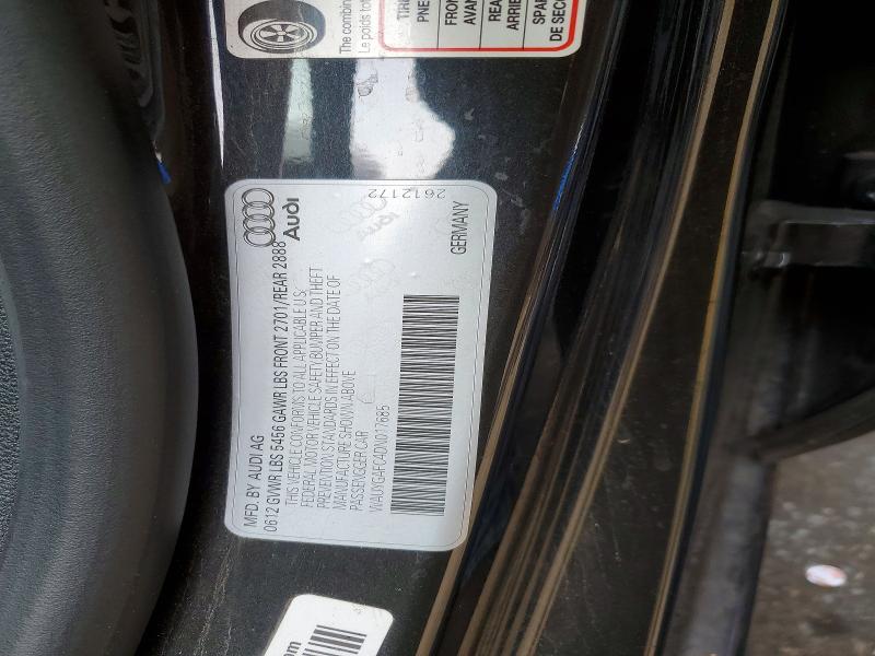 2013 Audi A7 მანქანა იყიდება აუქციონზე, vin: WAUYGAFC4DN017685, აუქციონის ნომერი: 46405886