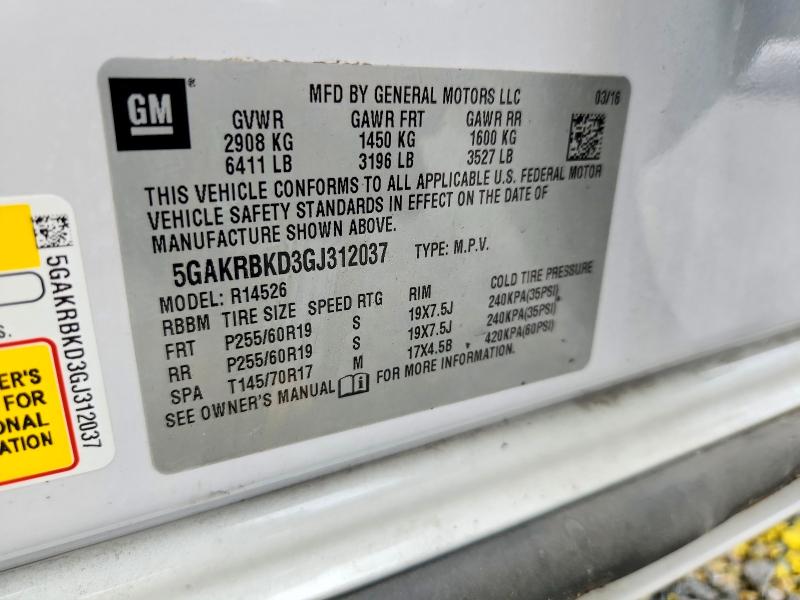Продаж на аукціоні авто 2016 Buick Enclave, vin: 5GAKRBKD3GJ312037, номер лоту: 79915435