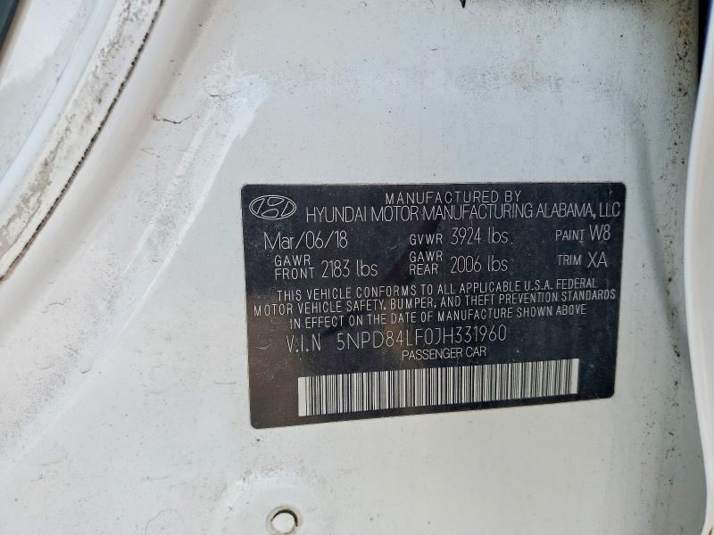 2018 Hyundai Elantra მანქანა იყიდება აუქციონზე, vin: 5NPD84LF0JH331960, აუქციონის ნომერი: 46628596