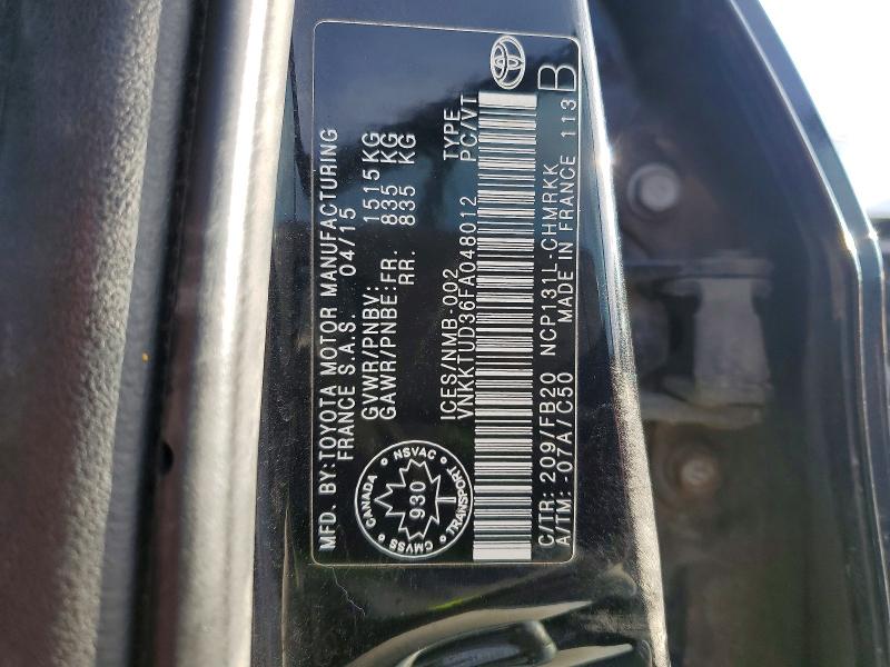 Продажа на аукционе авто 2015 Toyota Yaris, vin: VNKKTUD36FA048012, номер лота: 79618535
