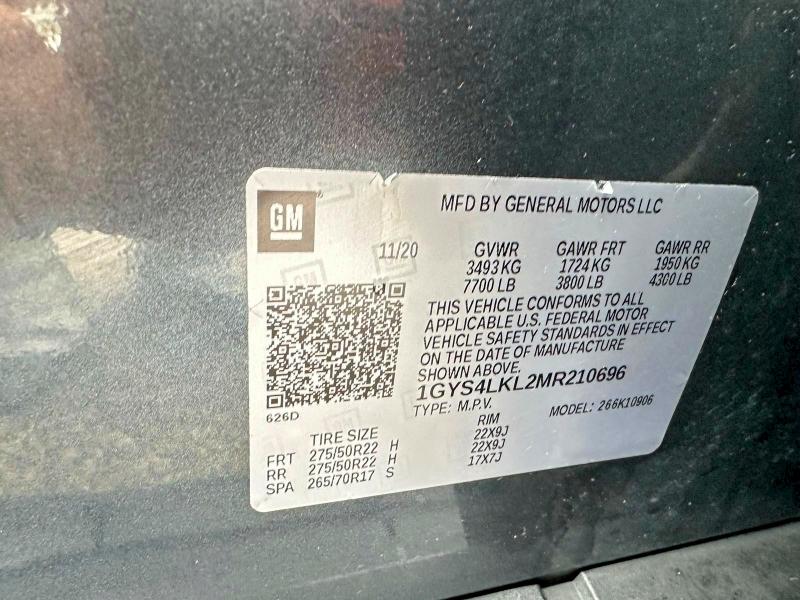46034316 :رقم المزاد ، 1GYS4LKL2MR210696 vin ، 2021 Cadillac Escalade مزاد بيع