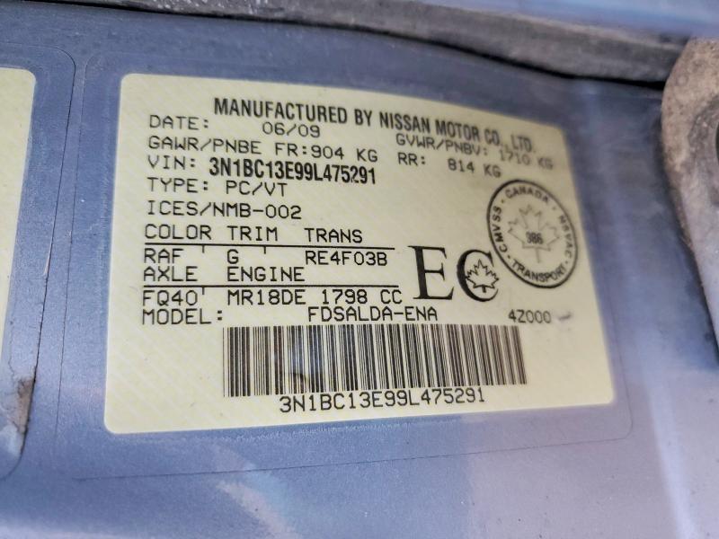 Продаж на аукціоні авто 2009 Nissan Versa, vin: 3N1BC13E99L475291, номер лоту: 79183085