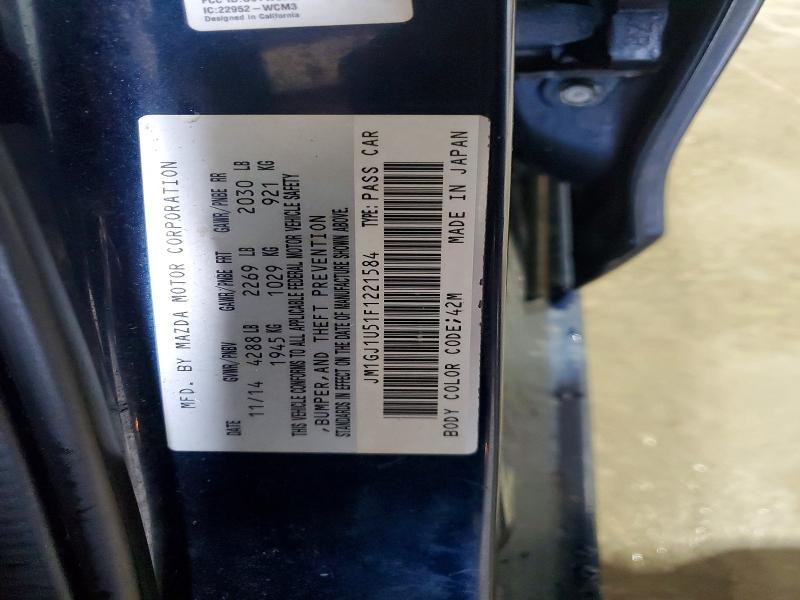 2015 Mazda 6 მანქანა იყიდება აუქციონზე, vin: JM1GJ1U51F1221584, აუქციონის ნომერი: 47400546