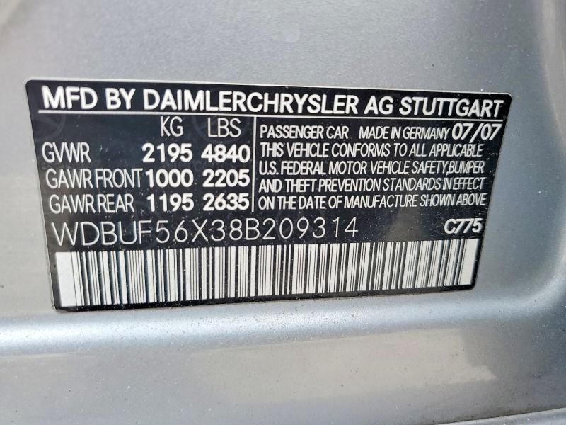Продажа на аукционе авто 2008 Mercedes-benz E, vin: WDBUF56X38B209314, номер лота: 46005026