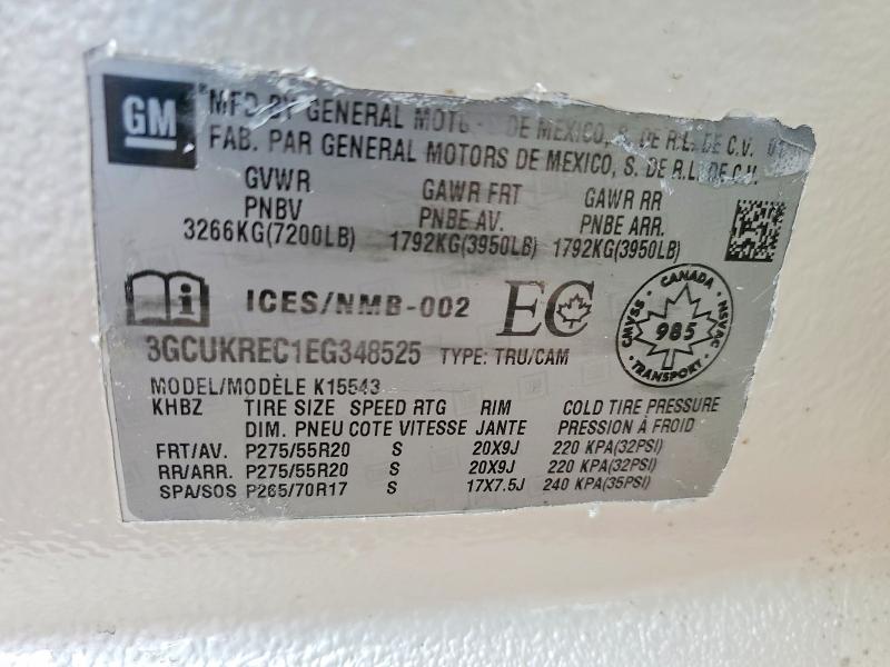 Aukcja sprzedaży 2014 Chevrolet Silver1500, vin: 3GCUKREC1EG348525, numer aukcji: 46447496