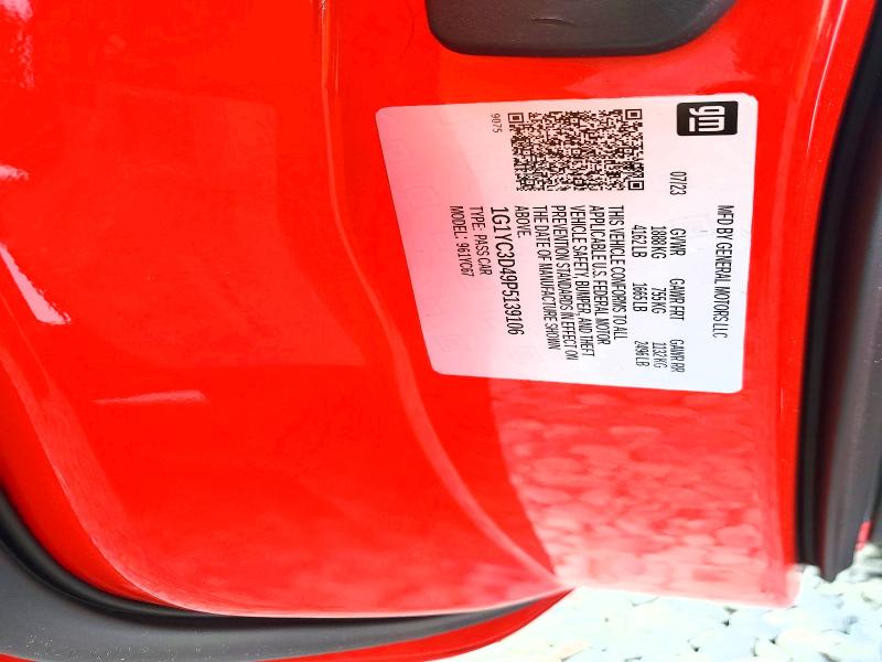 46775356 :رقم المزاد ، 1G1YC3D49P5139106 vin ، 2023 Chevrolet Corvette مزاد بيع