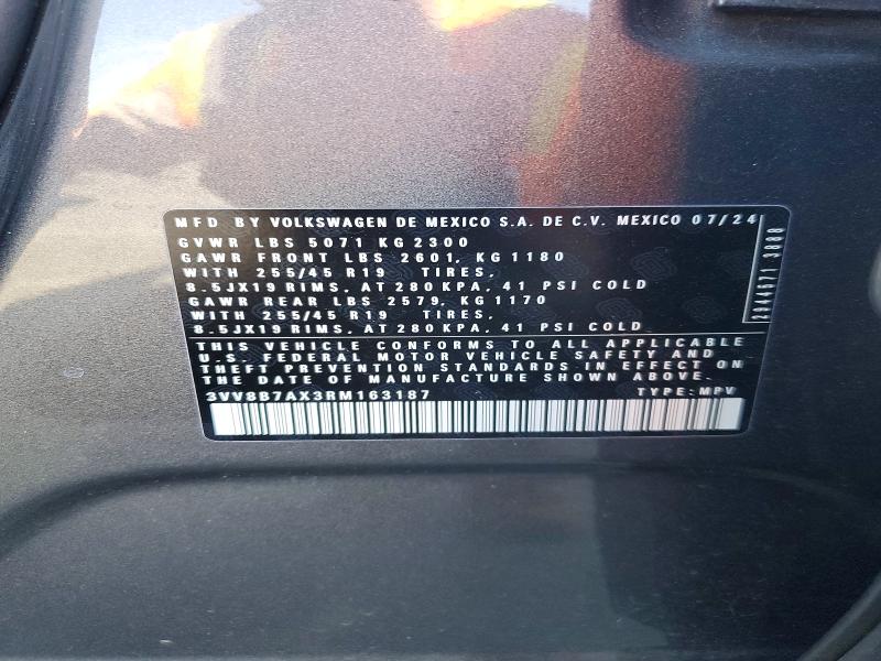 Продажа на аукционе авто 2024 Volkswagen Tiguan, vin: 3VV8B7AX3RM163187, номер лота: 79987455